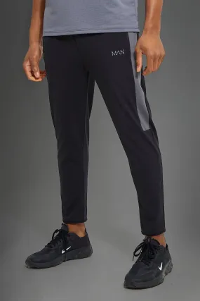 Man Active Cropped Joggers With Side Panel | boohooMAN UK