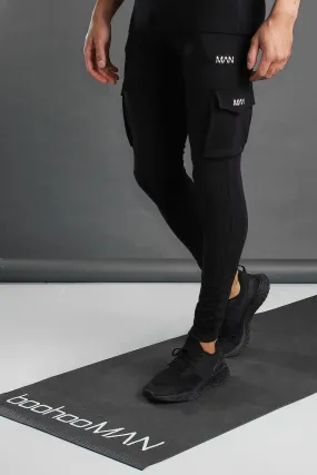 Man Gym Cargo Joggers With Drawcord Detail | boohooMAN UK