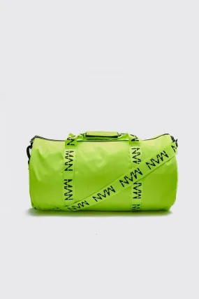 MAN Printed Strap Barrel Bag