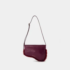 Manu Atelier  Mini Curve Bag in Burgundy Leather