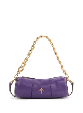 Manu atelier  XX Mini Cylinder leather bag - Purple