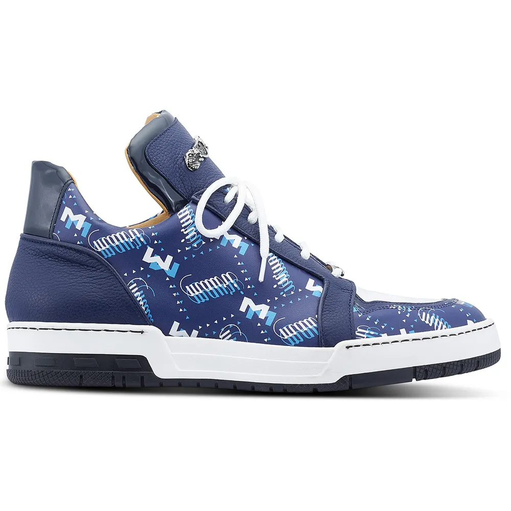 Mauri 8440 Crown Calf & Crocodile & Patent Sneakers Blue / Wonder Blue / White