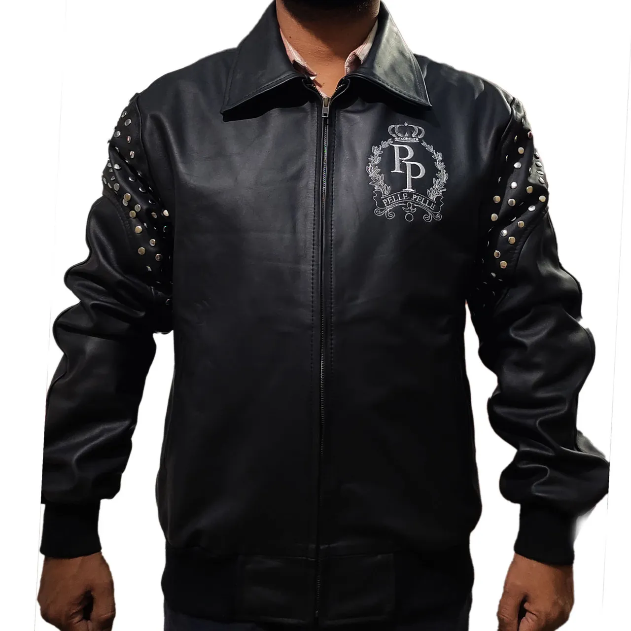 Men Pelle Pelle Live Like A King Black Leather Jacket