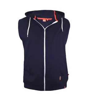 Mens blake d555 kingsize sleeveless full zip hoodie navy Duke