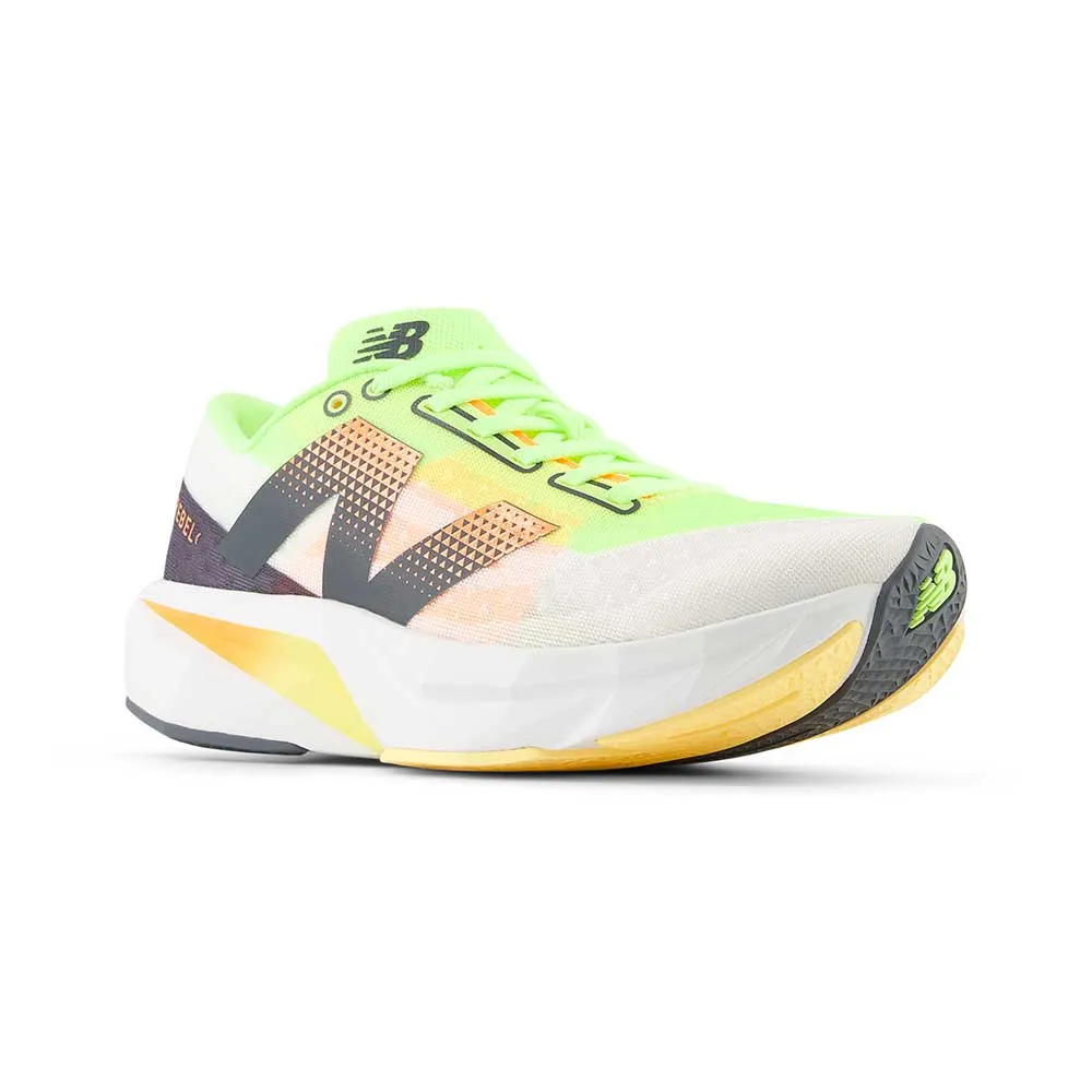 Men's FuelCell Rebel v4 Running Shoe  - White/Bleached Lime Glo - Regular (D)