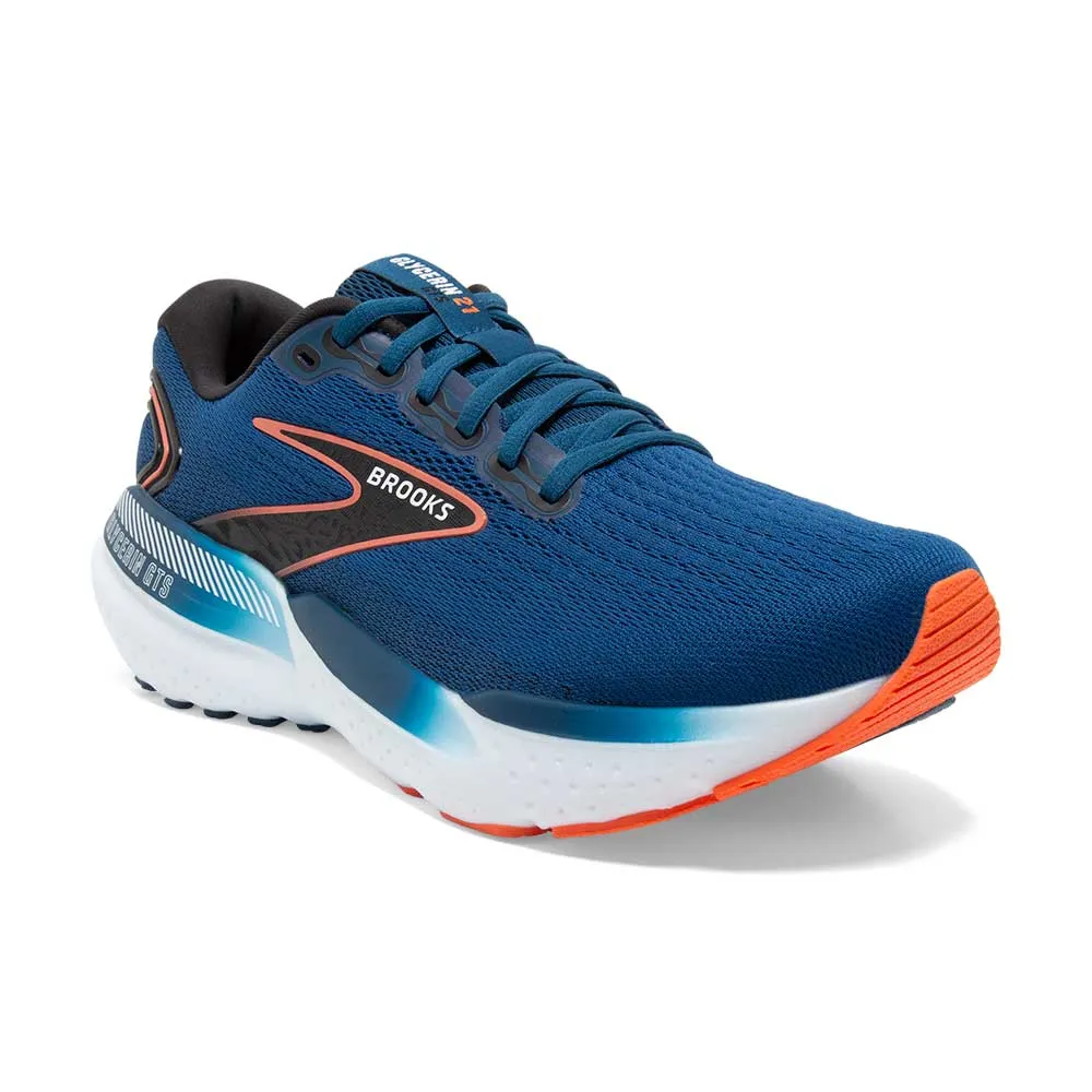 Men's Glycerin GTS 21 Running Shoe - Blue Opal/Black/Nasturtium - Wide (2E)