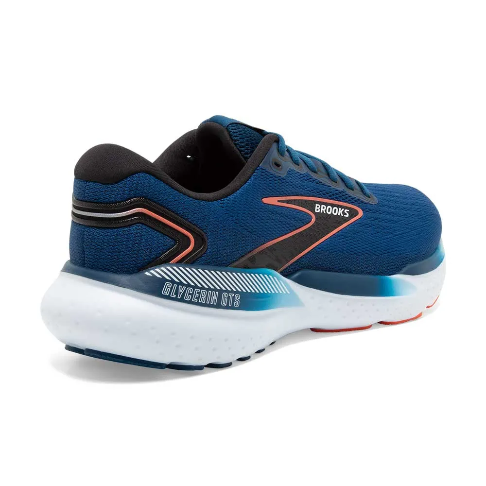 Men's Glycerin GTS 21 Running Shoe - Blue Opal/Black/Nasturtium - Wide (2E)