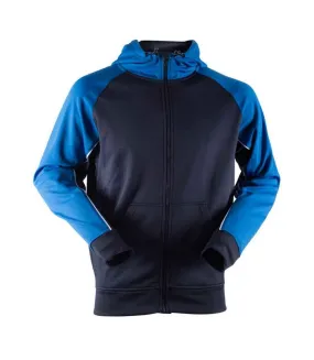 Mens Panelled Sports Full Zip Hoodie Navy/Royal Blue Finden & Hales