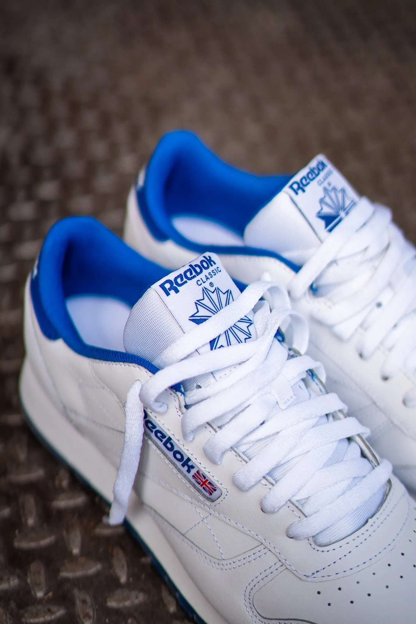 Mens Reebok Classic Leather (White/Blue)