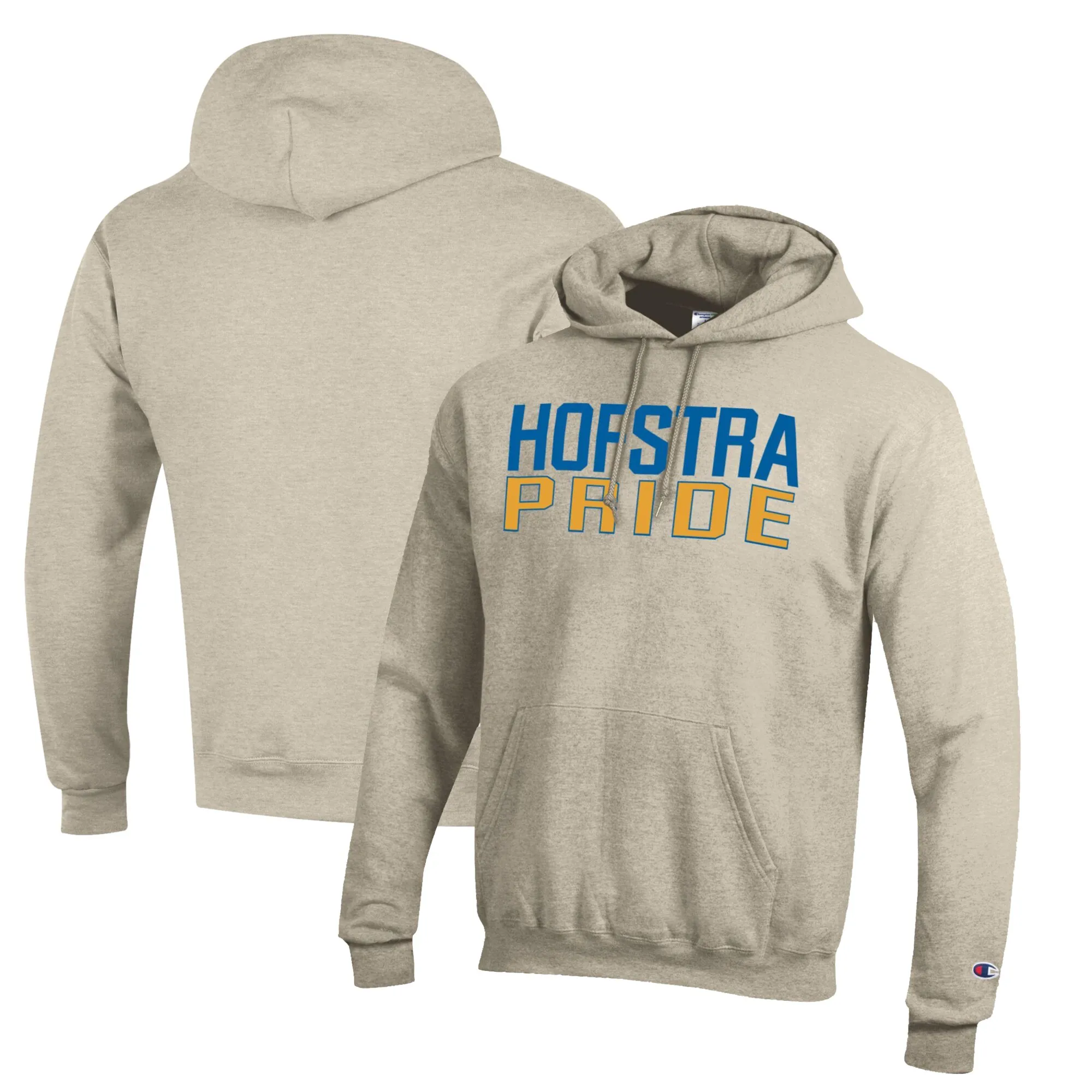 Men's Champion Oatmeal Hofstra University Pride Eco Powerblend Pullover Hoodie