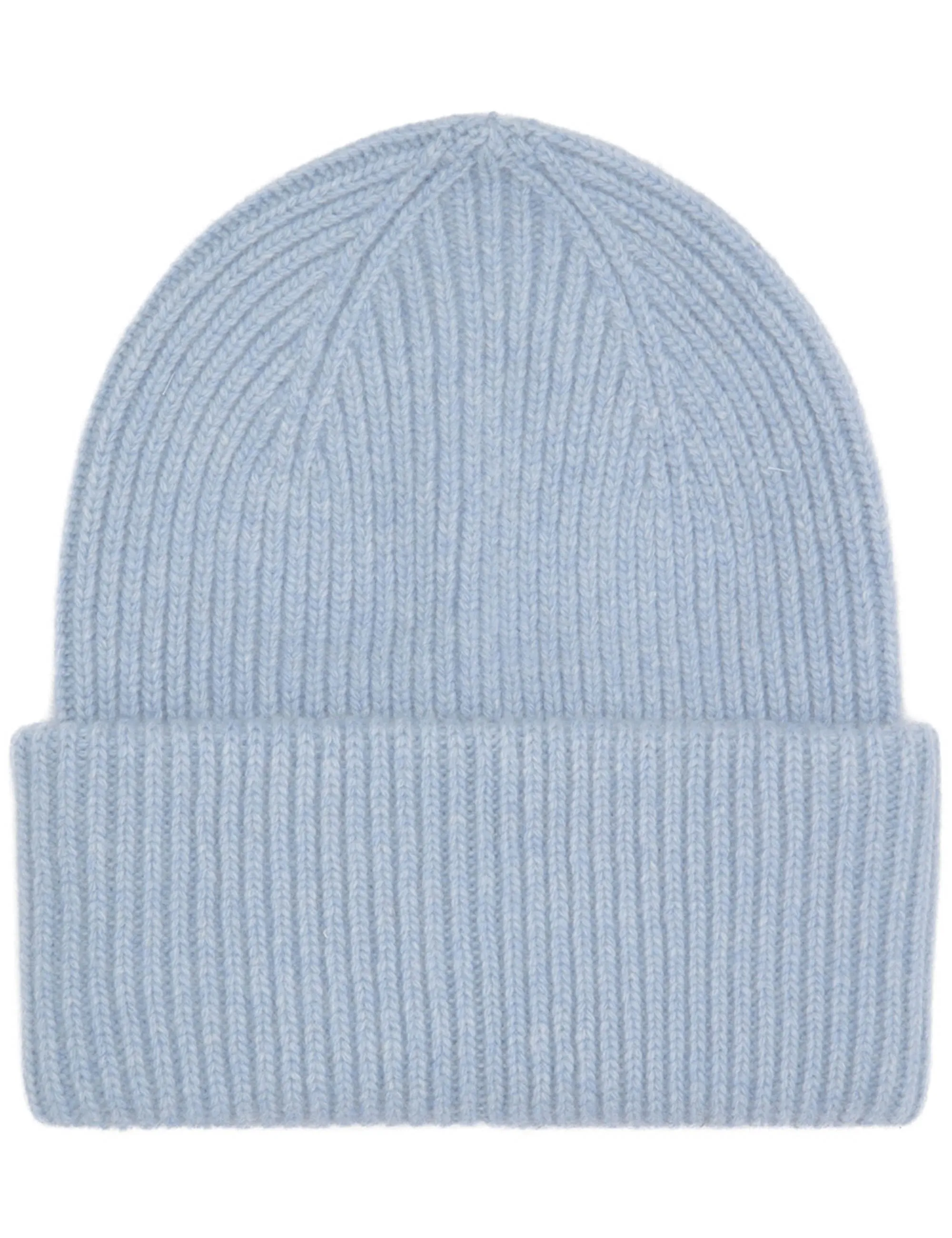 Merino Wool Beanie Hat - Stone Blue