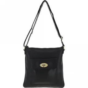 Michigan Leather Large Body Bag Black: M-60