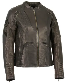 Milwaukee Leather Women's Lightweight Scuba Racer Leather Jacket