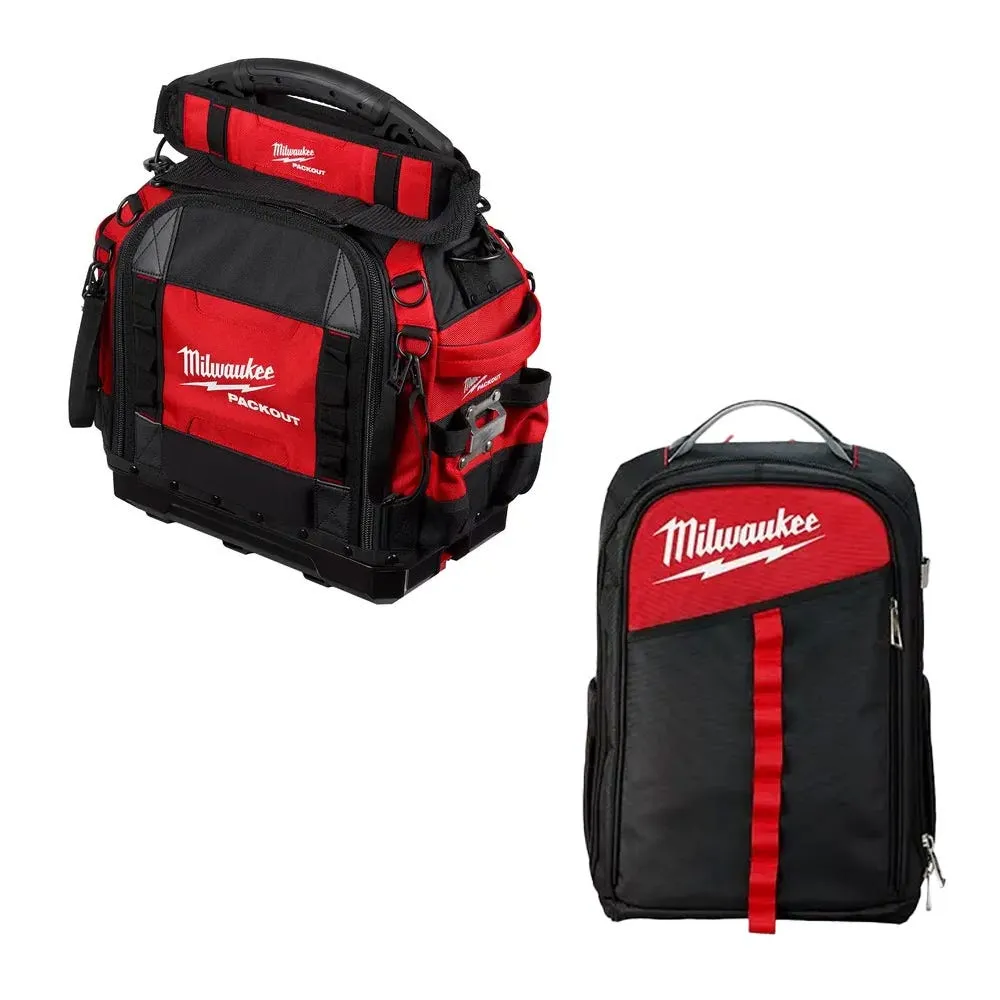 Milwaukee PACKOUT 15" Structured Bag & 26 Pocket Backpack Bundle