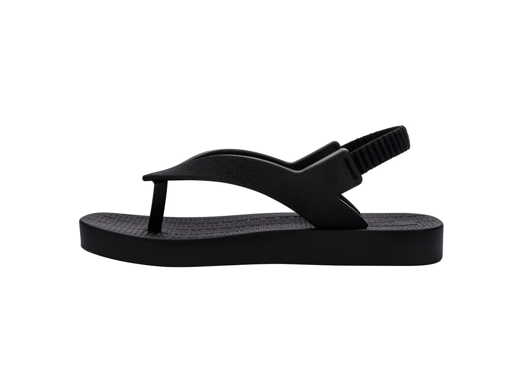 Mini Melissa Sun Long Beach Babies Flat Black Sandals