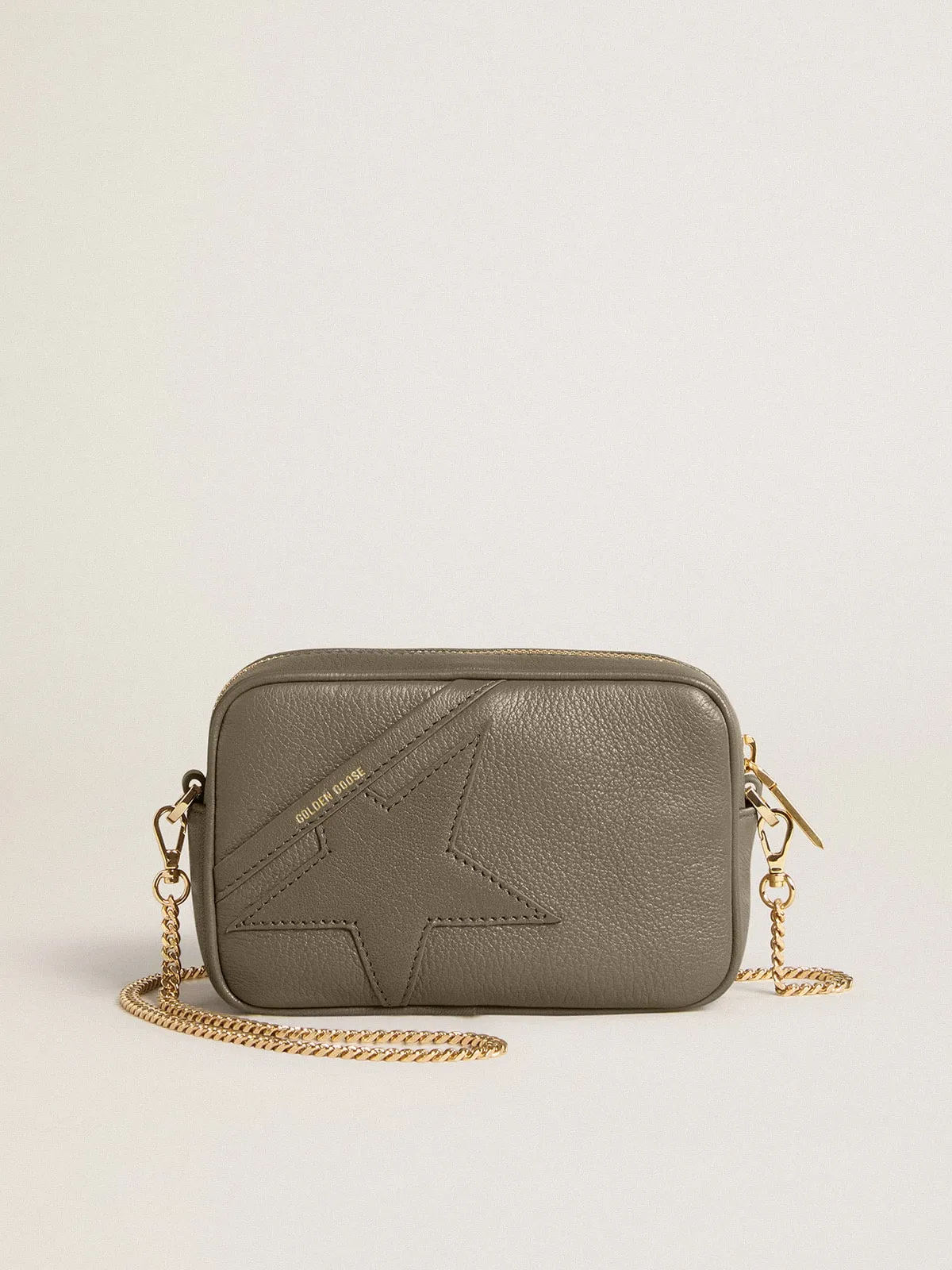 Mini Star Bag in sage-green leather with tone-on-tone star