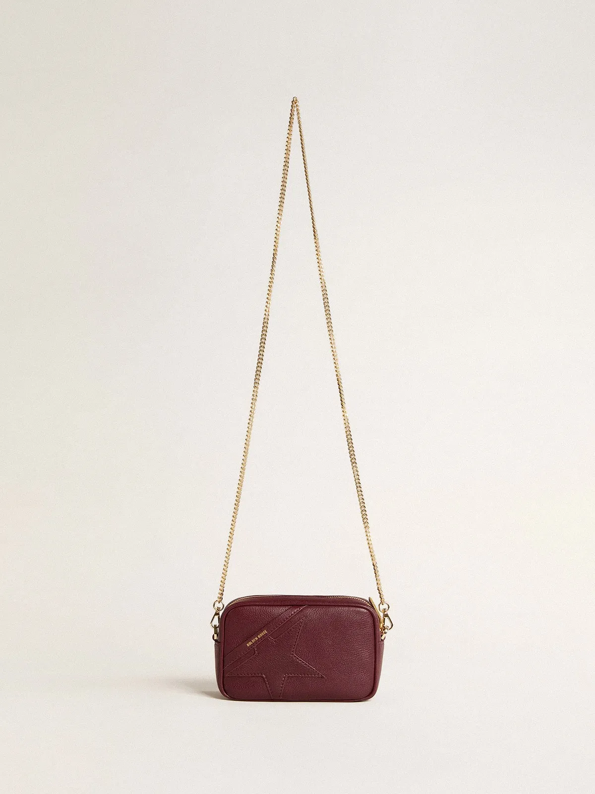 Mini Star Bag in wine-red leather with tone-on-tone star