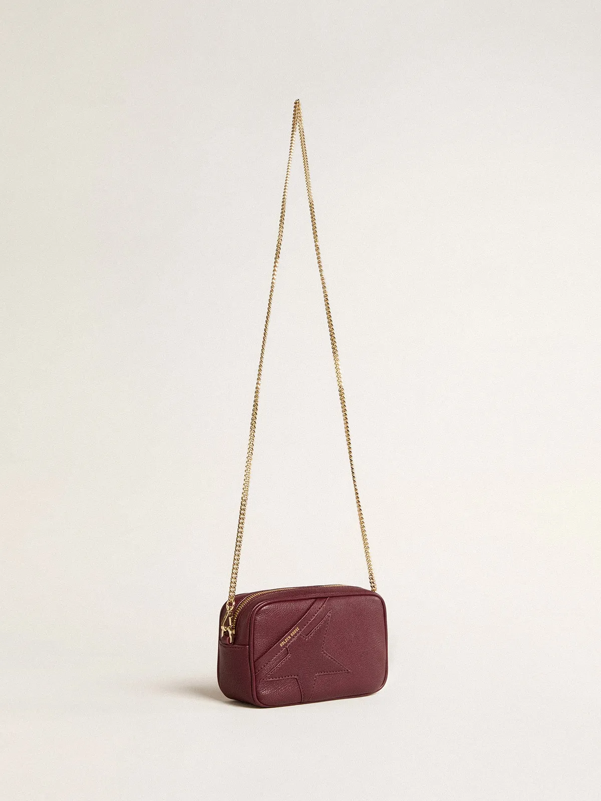 Mini Star Bag in wine-red leather with tone-on-tone star