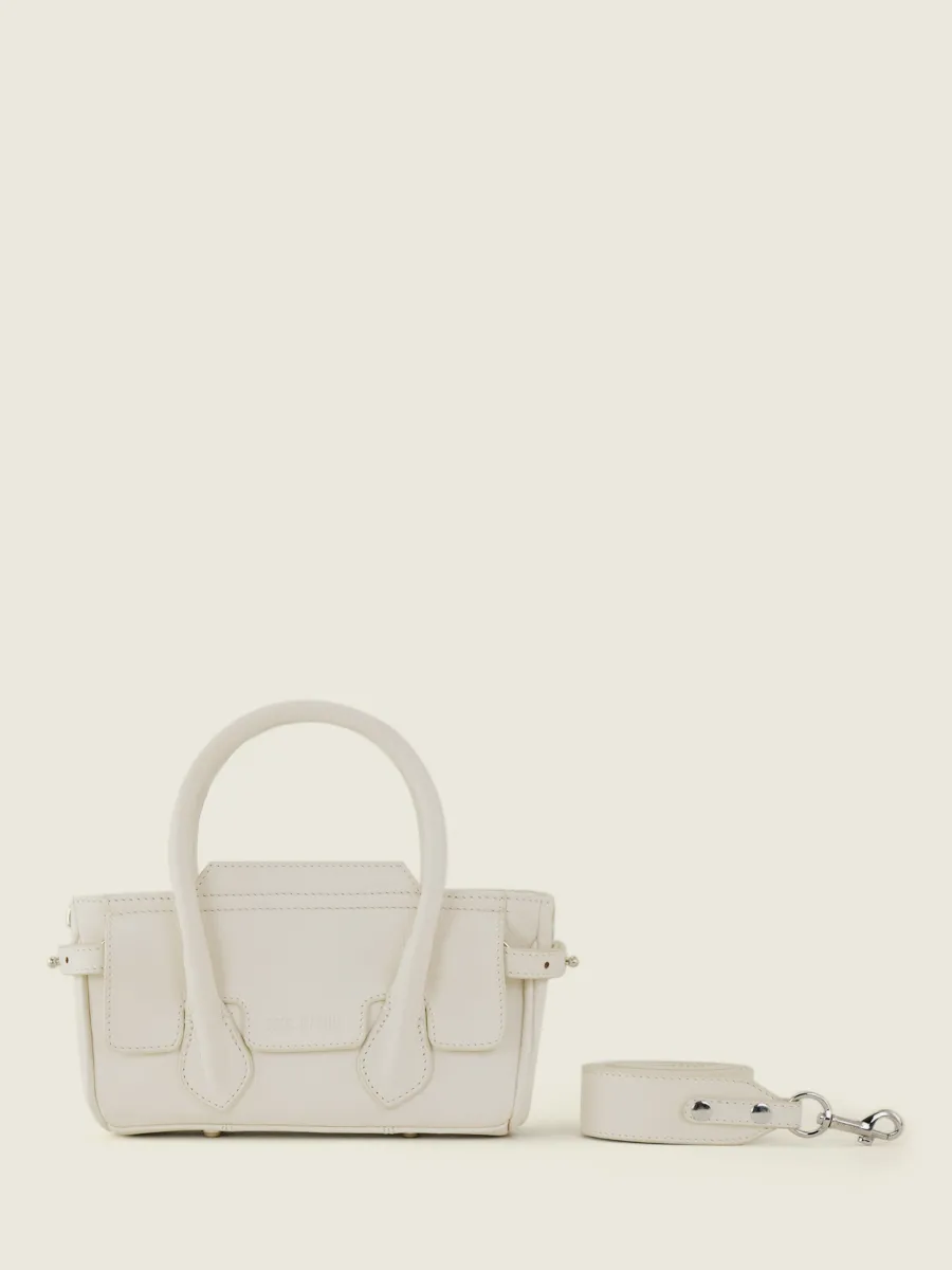 Mini White Leather Handbag for Women - Madeleine XS Pastel Chalk | PAUL MARIUS