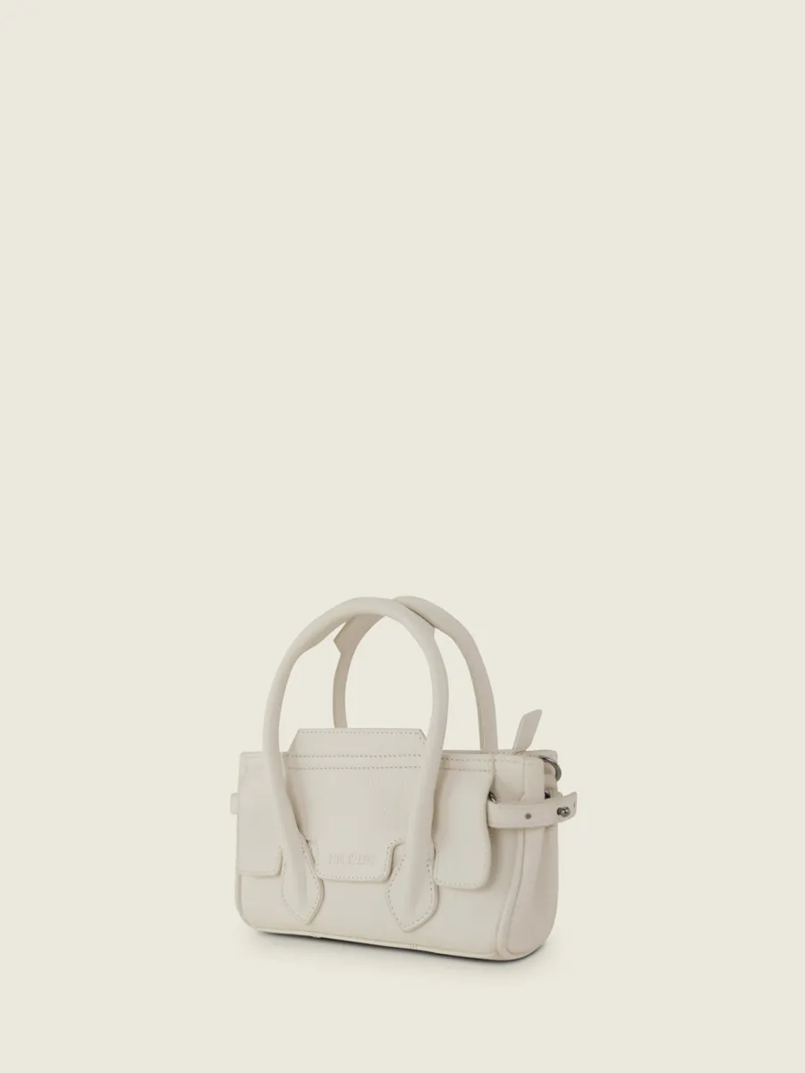 Mini White Leather Handbag for Women - Madeleine XS Pastel Chalk | PAUL MARIUS