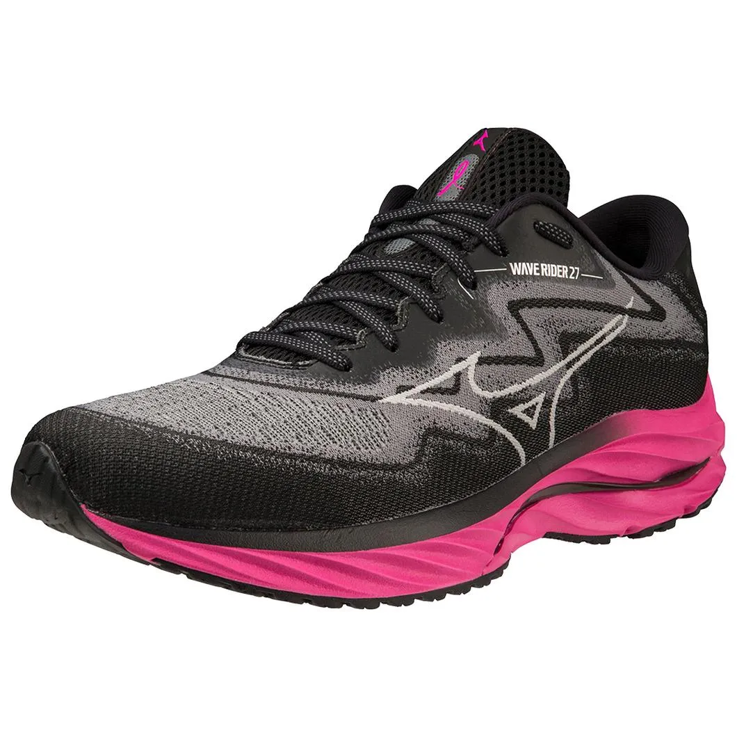 Mizuno Men's Project Zero Wave Rider 27 Running Shoe in Black Harbor Mist