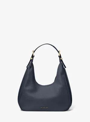 MK Nolita Small Pebbled Leather Hobo Shoulder Bag - Blue - Michael Kors