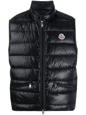 MONCLER Sleek Nylon Vest with Leather Detail