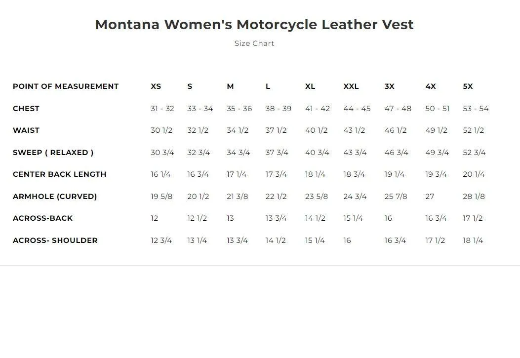 Montana Women's Motorcycle Leather Vest by First MFG