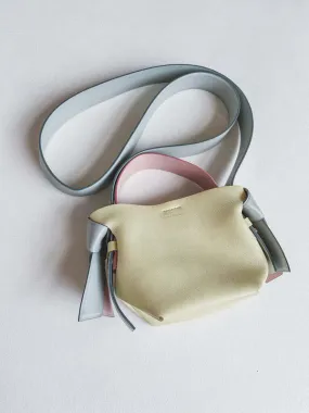 MUSUBI MINI LEATHER SHOULDER BAG - Pink/Light Blue/Yellow