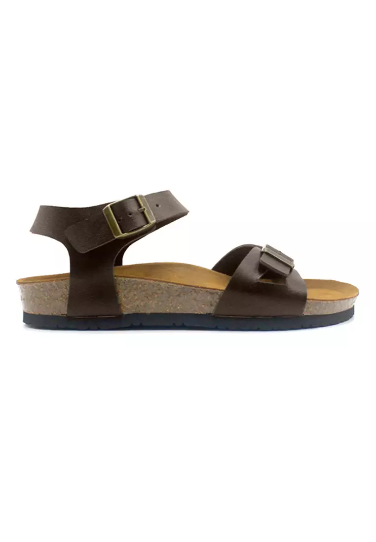 Naples - Dark Brown Leather Sandals & Flip Flops