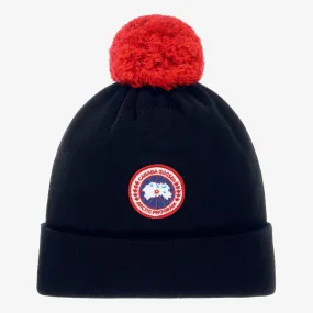 Navy Blue Wool Pom-Pom Hat