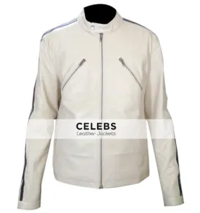 Need For Speed Aaron Paul White Leather Jacket