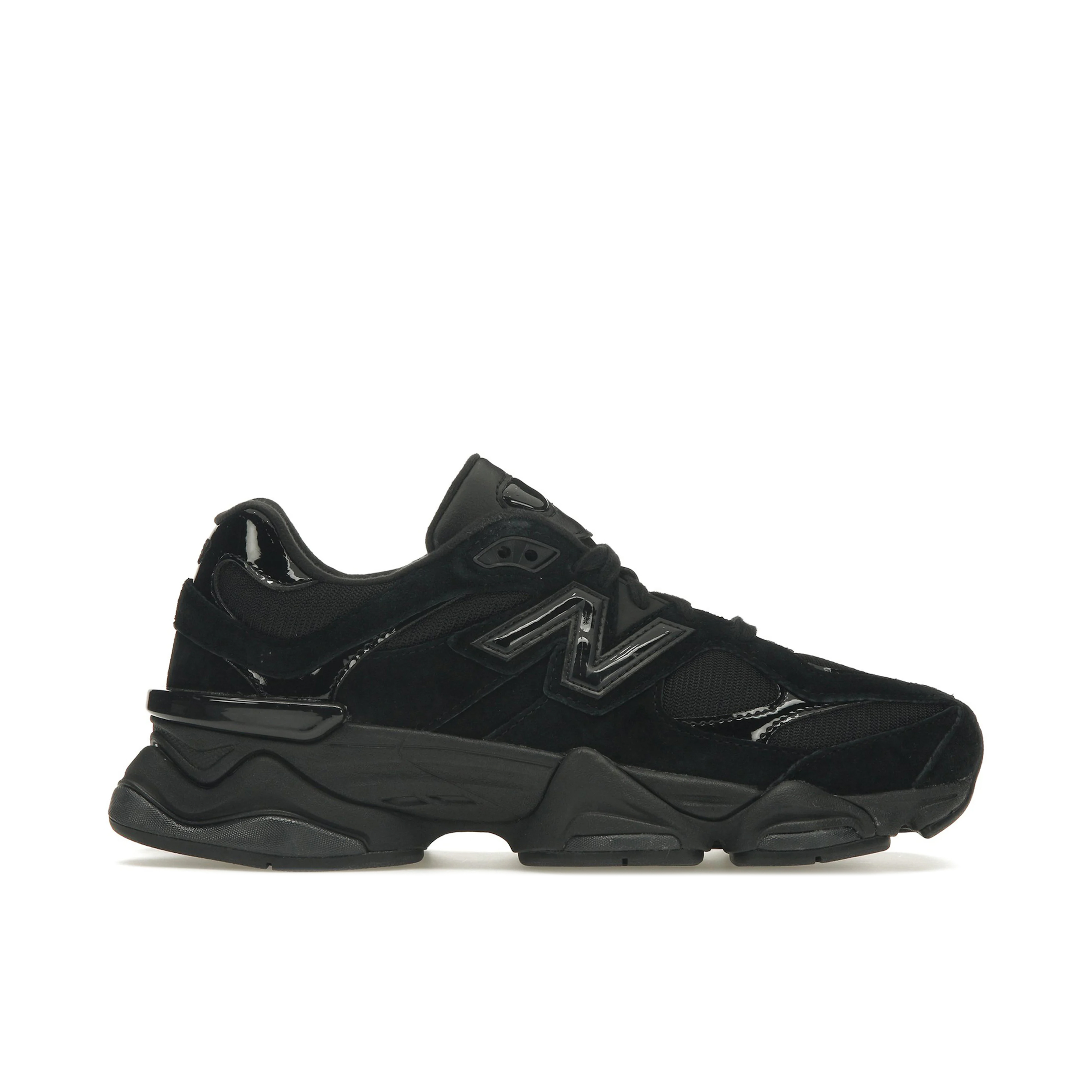 New Balance 9060 Triple Black Patent | U9060ZBO | Laced