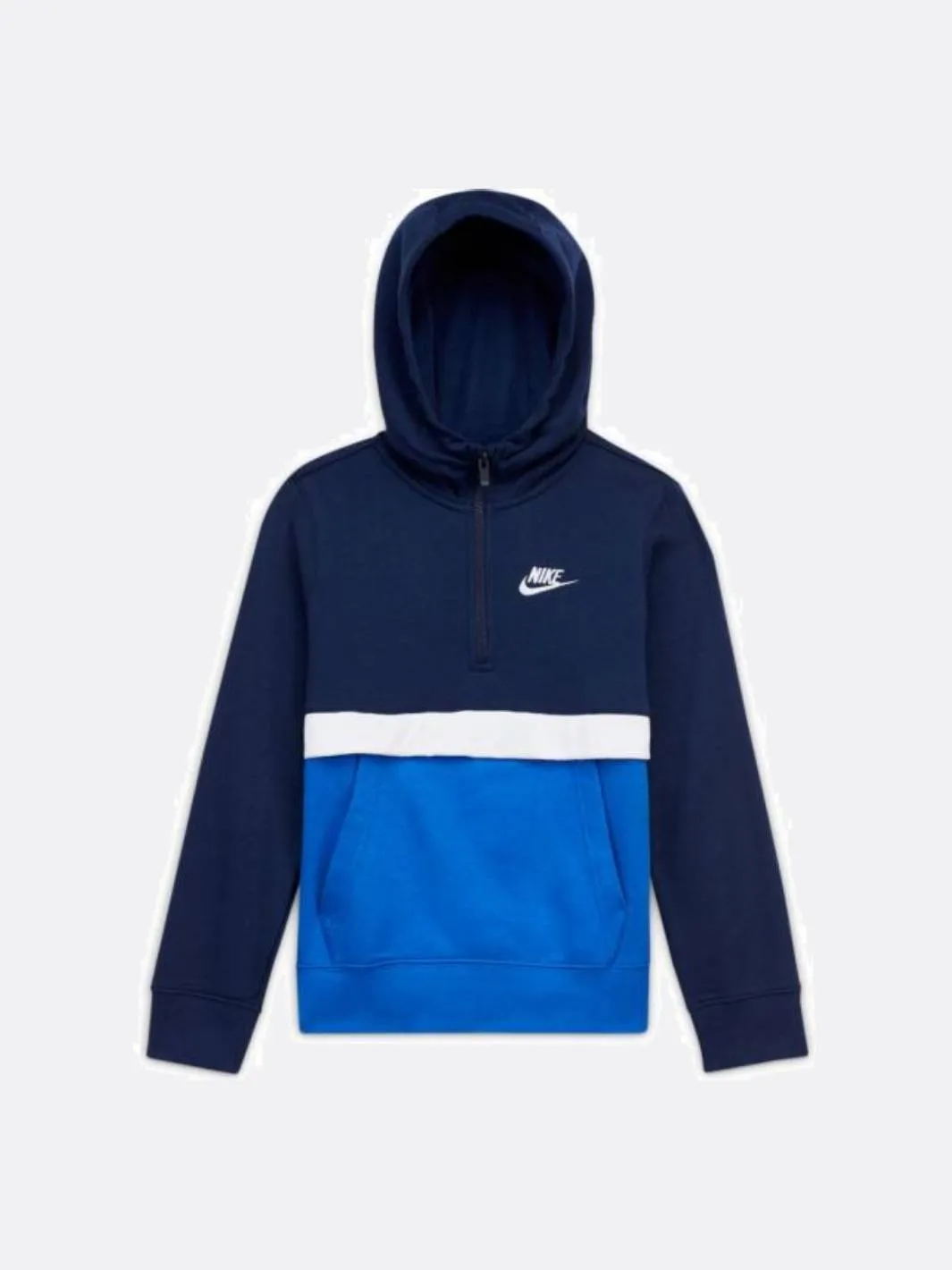 Nike - Boy - Colorblock Club Pullover Hoodie - Navy/White/Royal