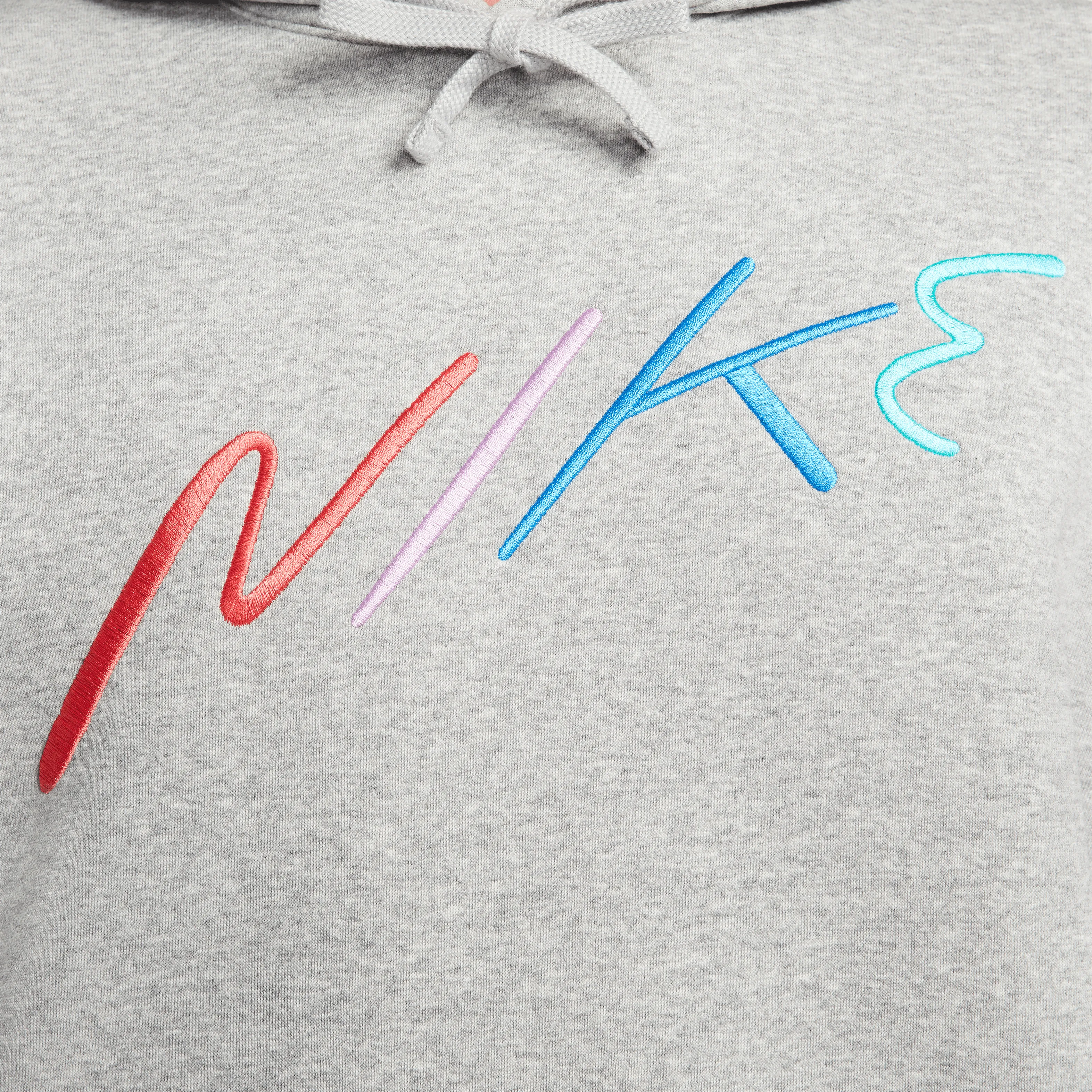 Nike - Men - Embroided Logo Pullover Hoodie - Grey/Multi-Color