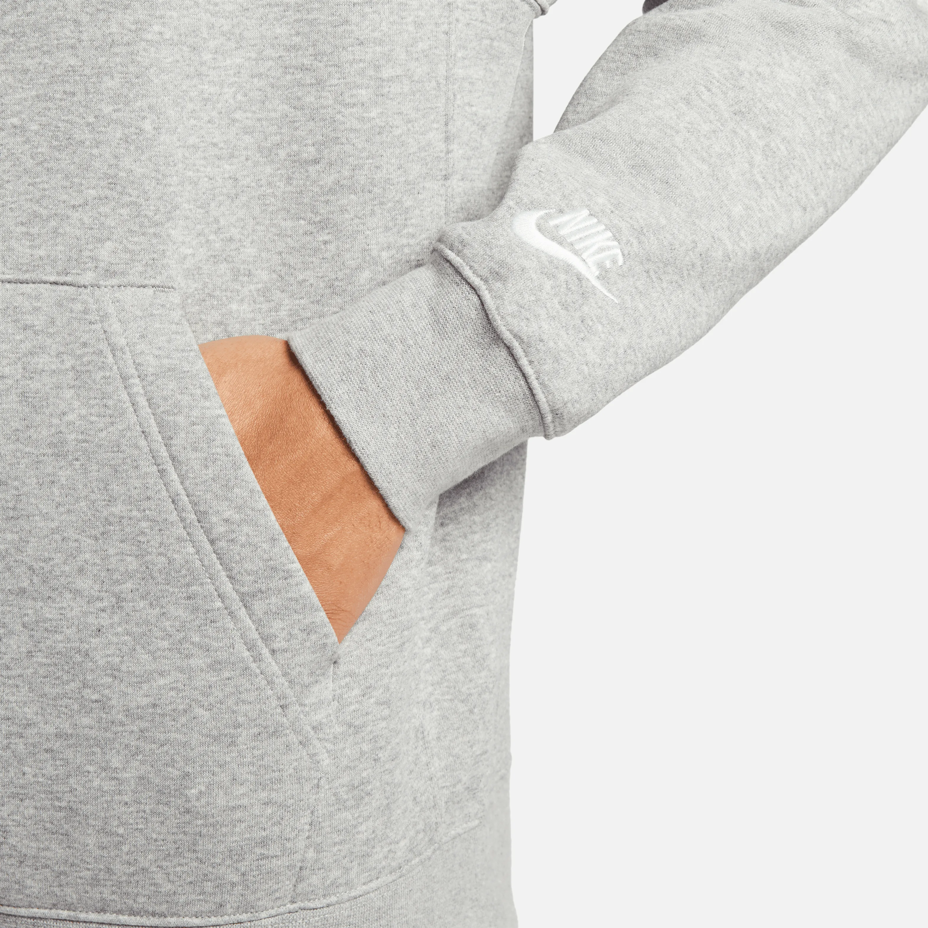 Nike - Men - Embroided Logo Pullover Hoodie - Grey/Multi-Color