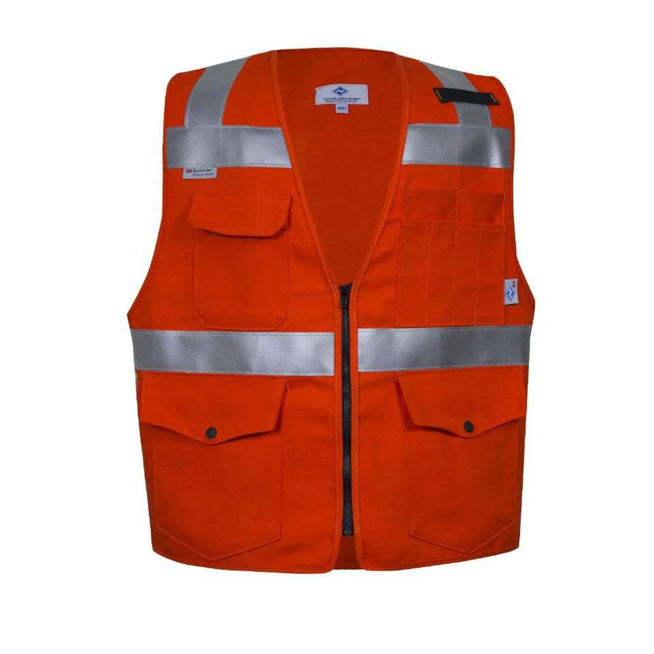 NSA FR Non-ANSI Hi Vis Orange Cotton Made in USA Survey Vest VNT99374