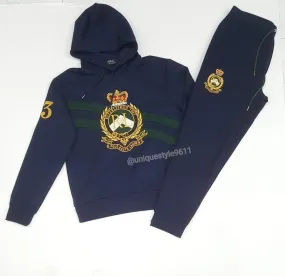 Nwt Polo Big & Tall Ralph Lauren Navy/Green Crest Pullover Hoodie with Matching Crest Joggers