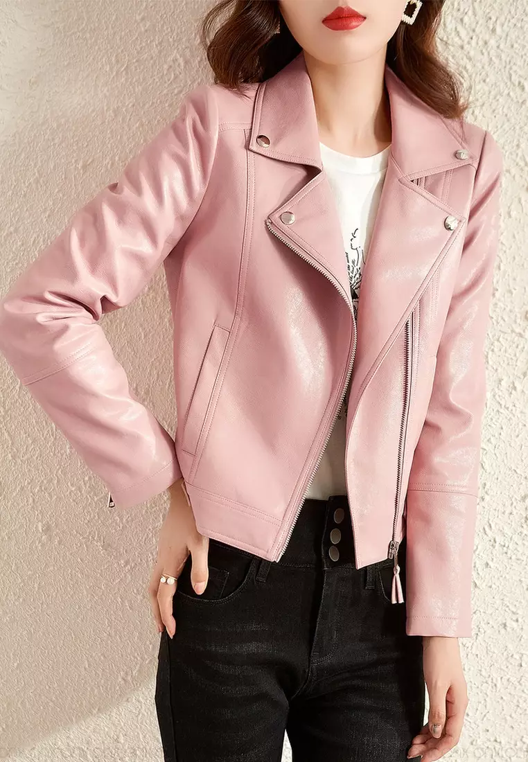 ONX.HK Fashion All-Match Lapel Pu Leather Jacket