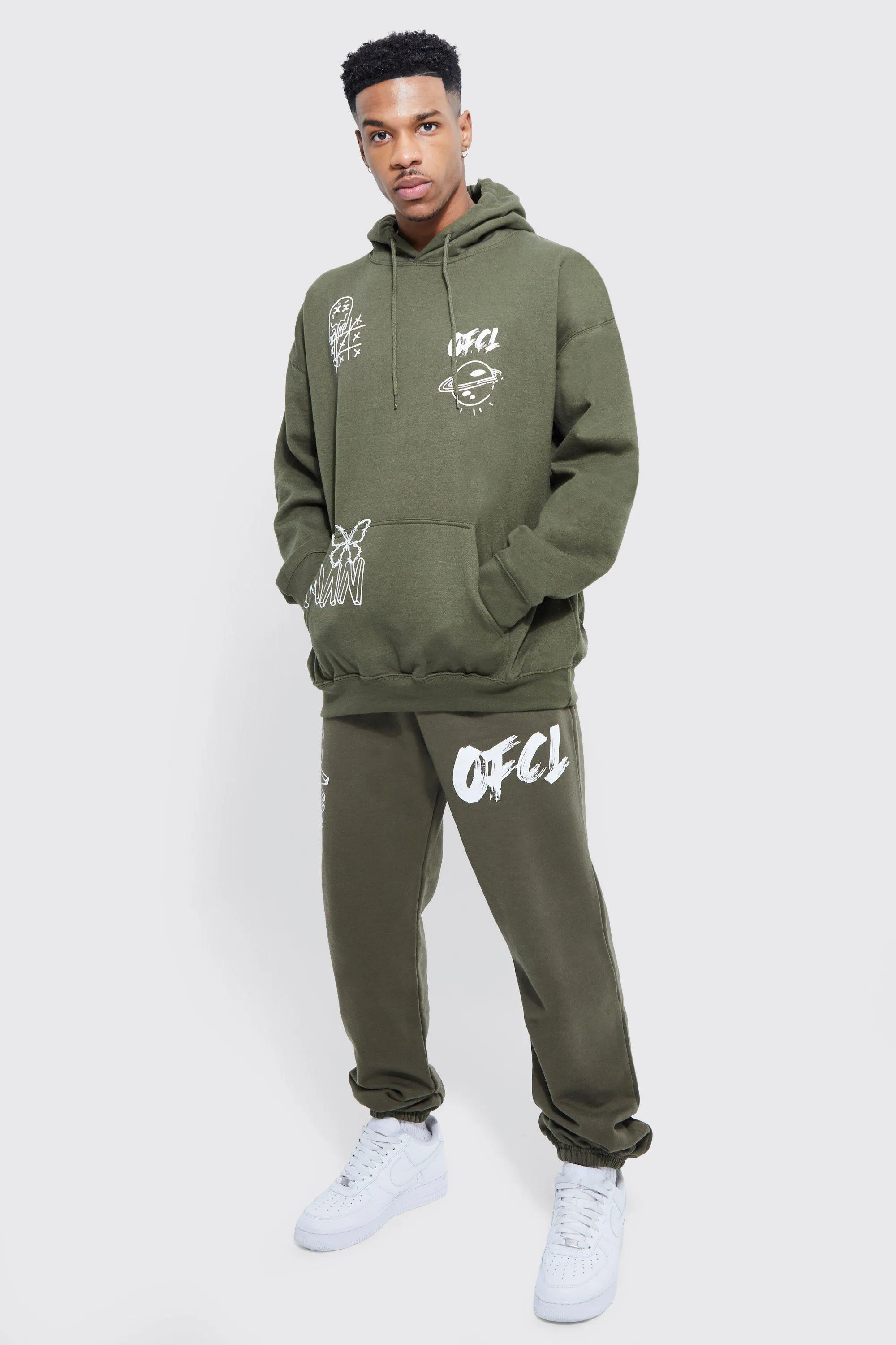 Oversized Ofcl Graffiti Hooded Tracksuit