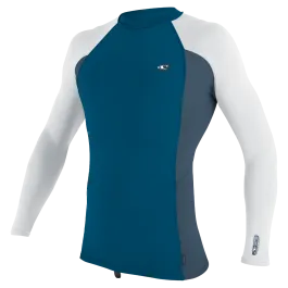 O'Neill Premium Skins Mens Long Sleeve Rash Vest - Ultra Blue/Copenblue/White