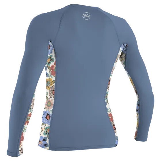 O'Neill Side Print Womens Long Sleeve Rash Vest  - Infinity/Talitha