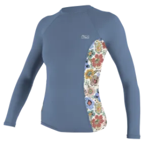 O'Neill Side Print Womens Long Sleeve Rash Vest  - Infinity/Talitha