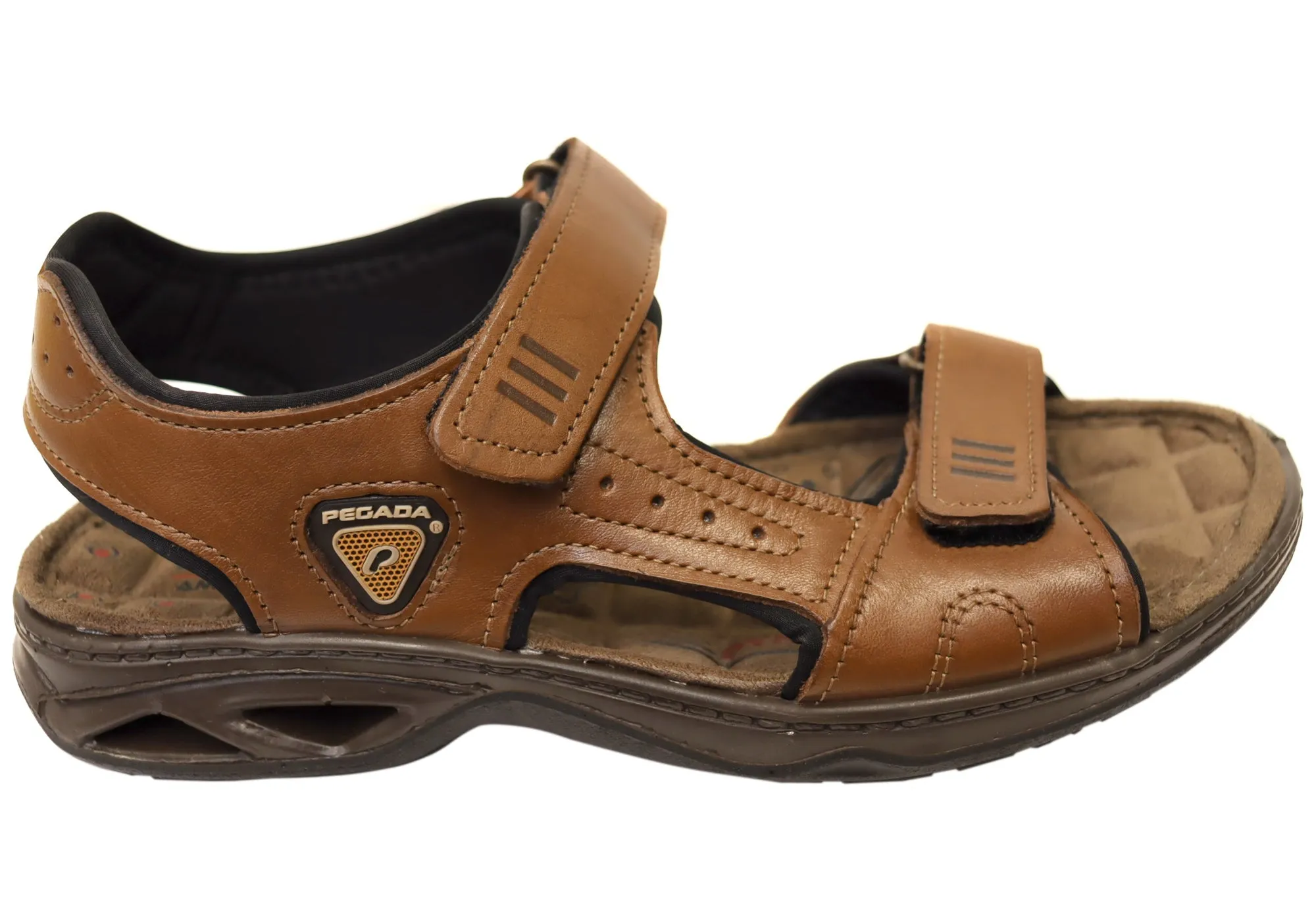 Pegada Dusty Mens Leather Adjustable Sandals Made In Brazil