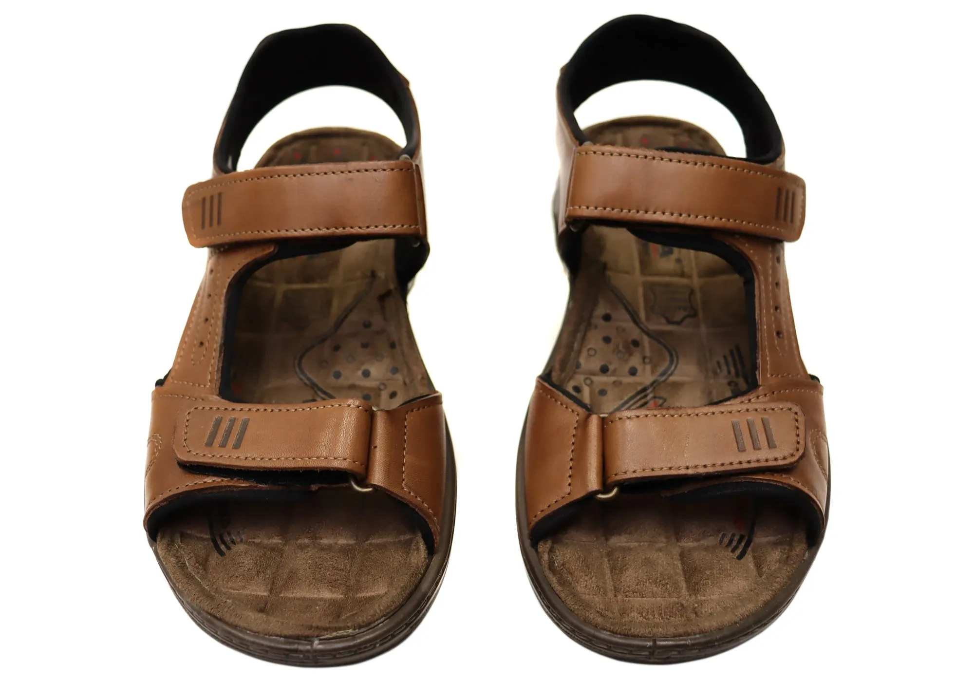 Pegada Dusty Mens Leather Adjustable Sandals Made In Brazil