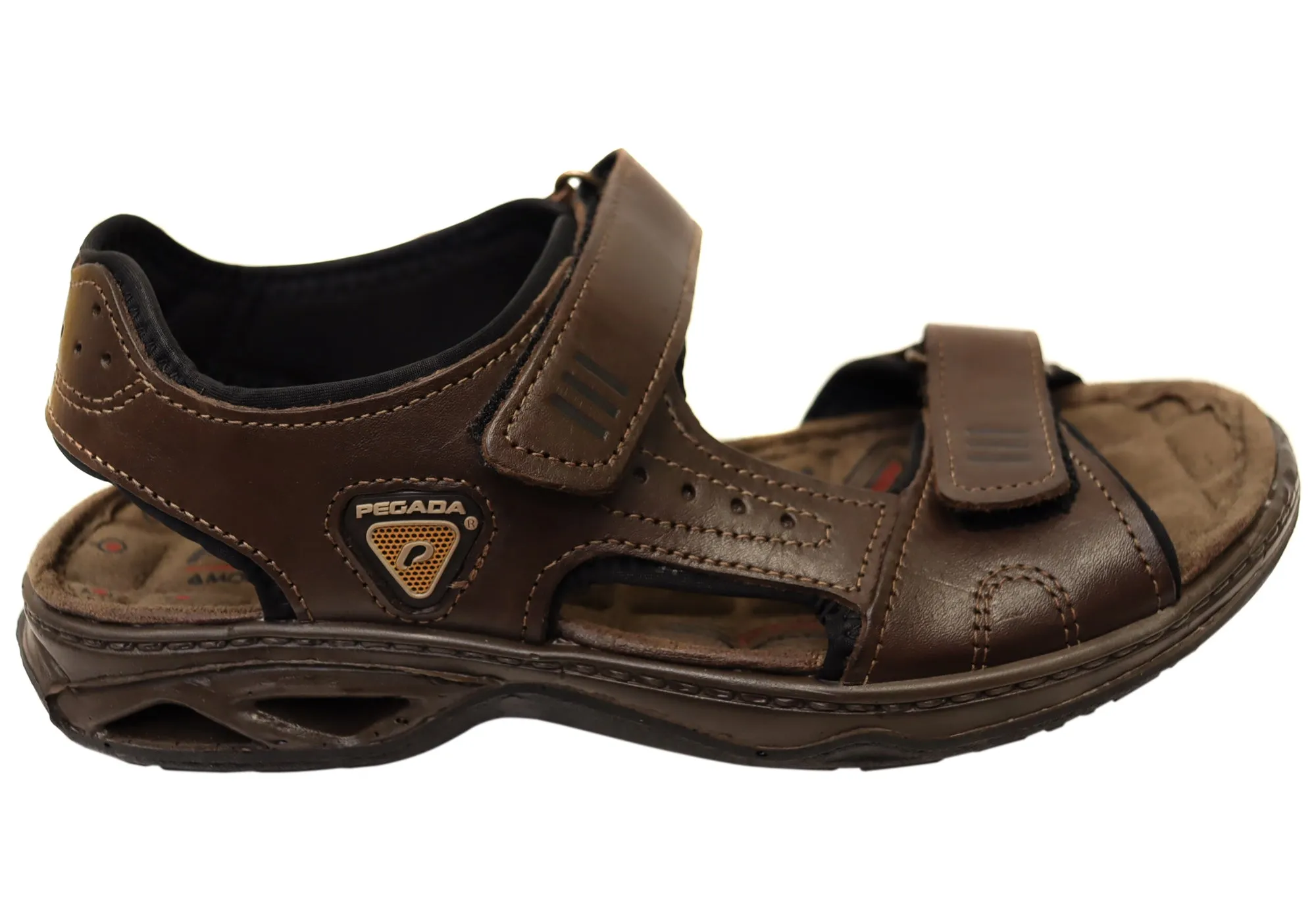 Pegada Dusty Mens Leather Adjustable Sandals Made In Brazil