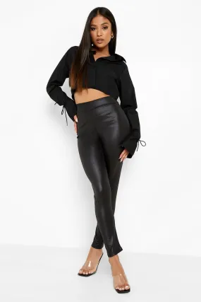 Petite 28" High Waist Basic Shiny Leggings