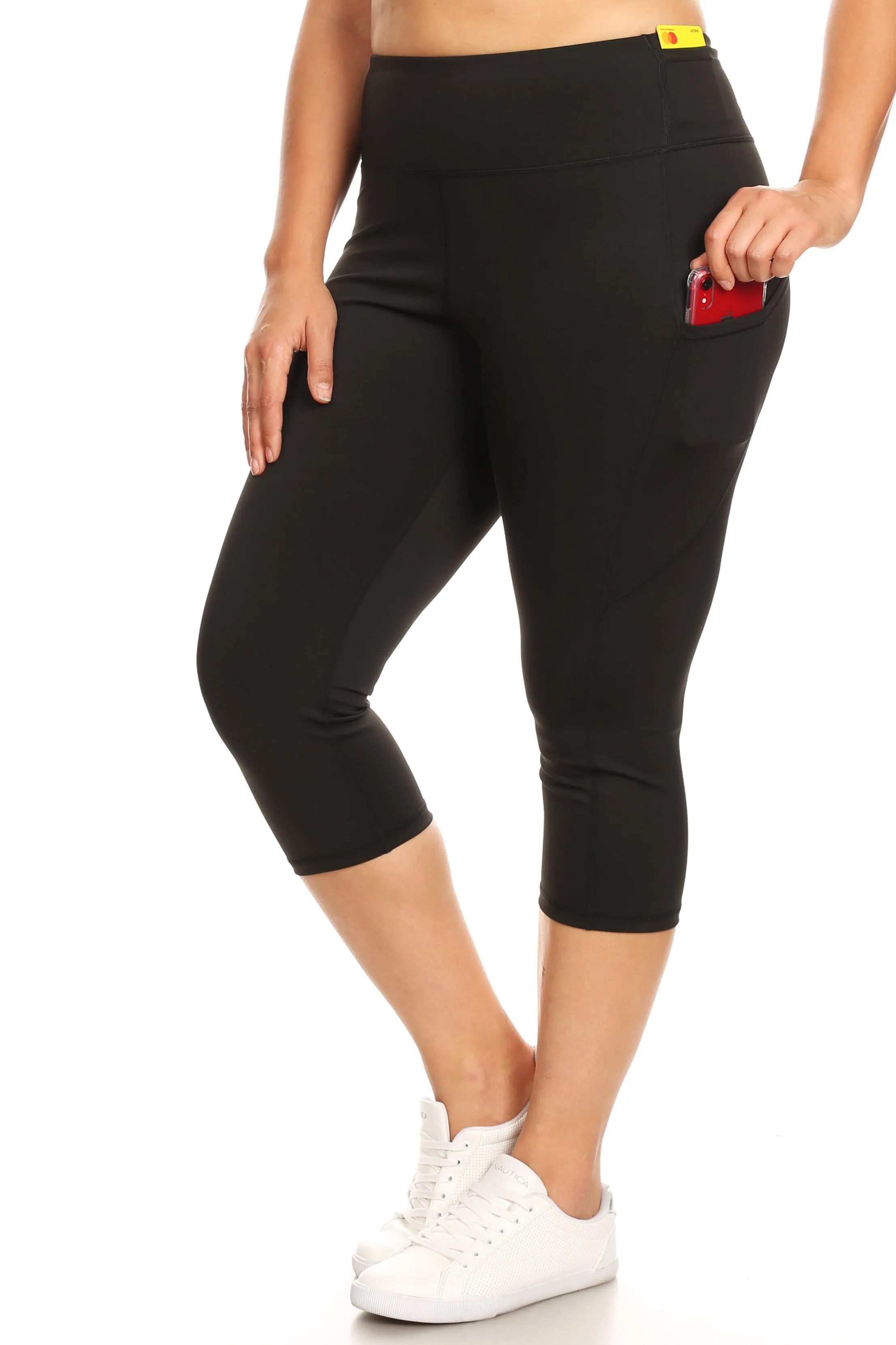 Plus Size Active 5-Pocket Capri Leggings