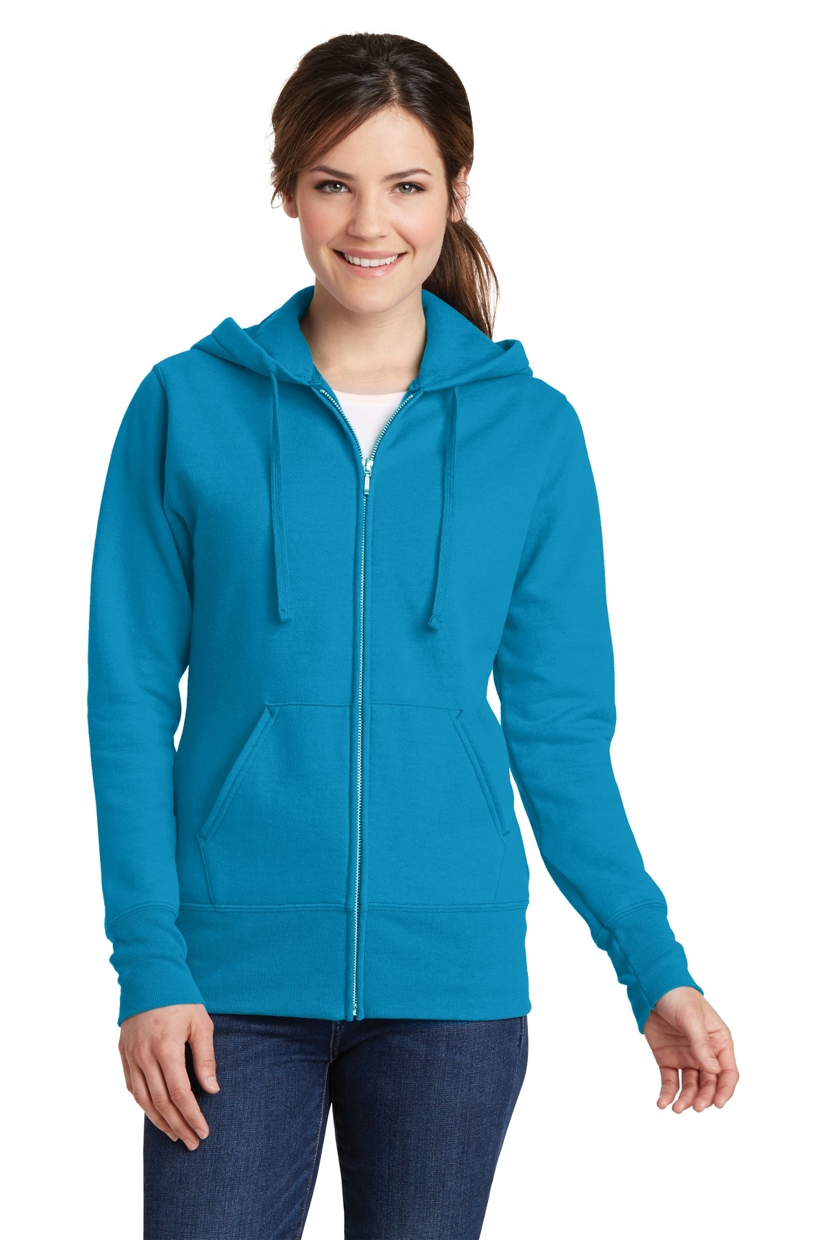 Port & Company LPC78ZH Ladies Core Fleece Full-Zip Hooded Sweatshirt SKU: LPC78ZH