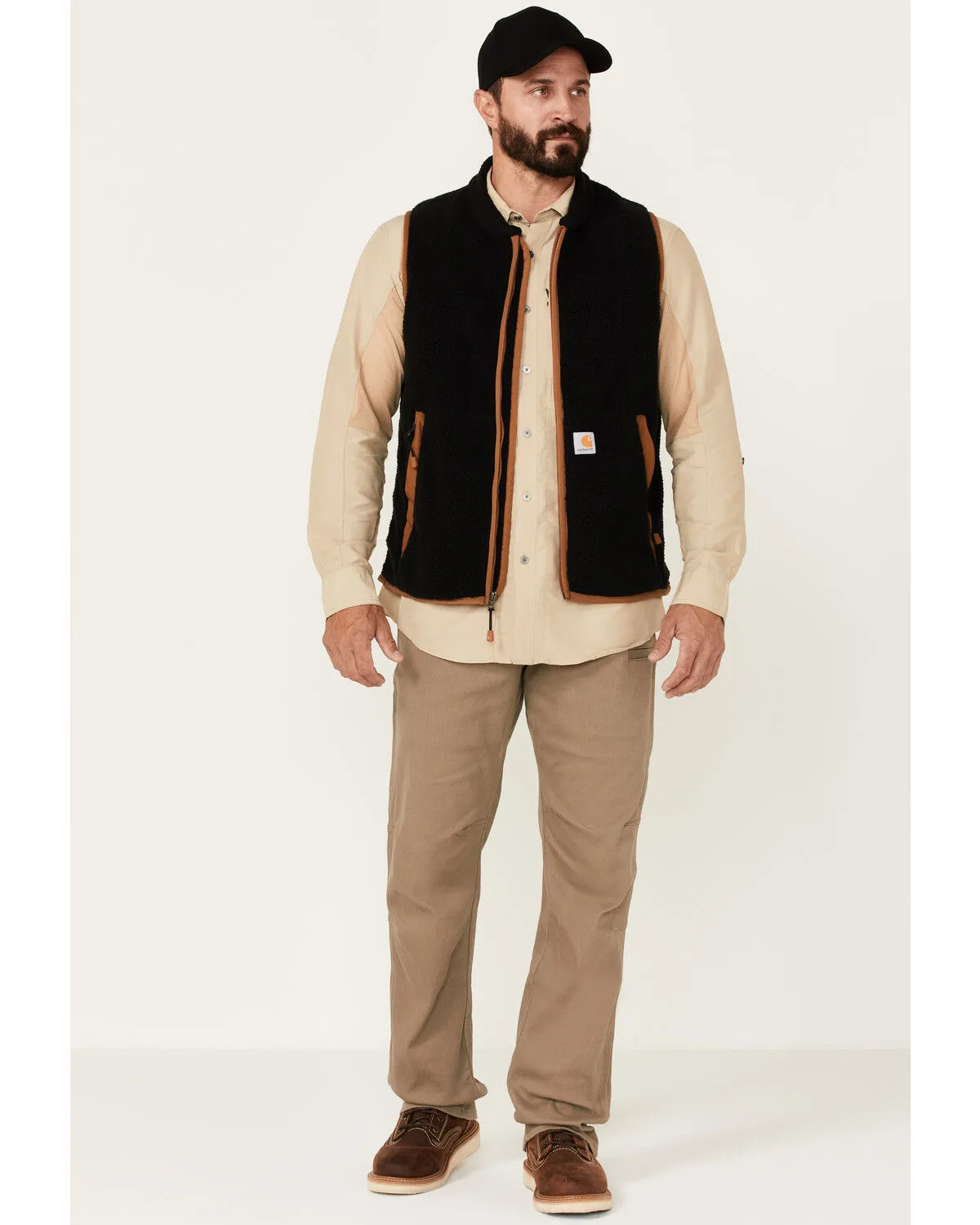 Product Name:  Carhartt Men's Black Relaxed Fit Zip-Front Fleece Vest - Tall